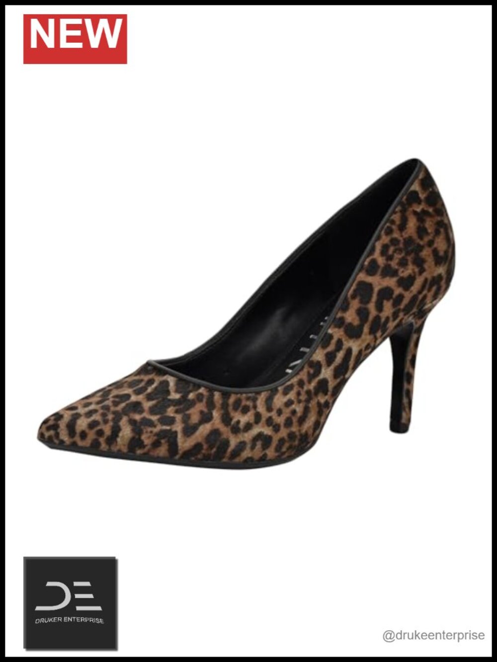 Calvin Klein Gaylely Stiletto Heel Dress Pump Real Fur Faux Leather